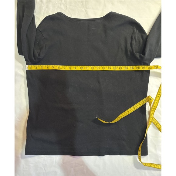 Chico's Zenergy Black Rhinestone Top 3/4 Sleeve Size 3 - Picture 8 of 9